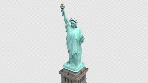 Camera rotating around Statue of Liberty – 3d render looped with alpha channel Stock Footage 167513949