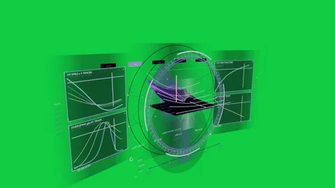 Camera rotating clockwise starting HUD on transparent void, centering gauge and Stock Footage 341869508