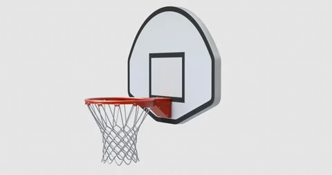 Camera rotation around basketball board with hoop and net Stock Footage 296794603