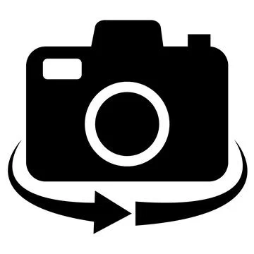 Camera rotation icon on white background. rotate camera mode. flat style. Stock Illustration