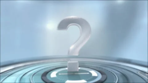 Camera Rotation Movement with Zoom Out from Question Mark with Clean Backgro Stock-Footage 258826706