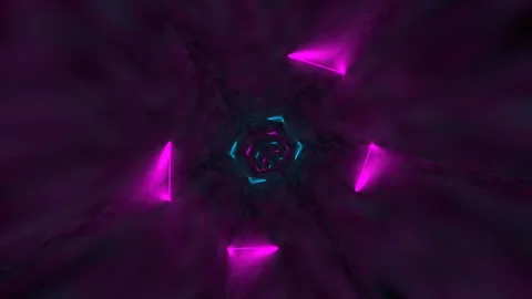 The camera rushes into the unknown along the corridor of the cyberpunk tunnel Stock Footage 130325076