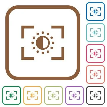 Camera saturation setting simple icons Illustrazione stock