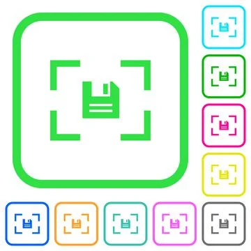 Camera save image vivid colored flat icons Stock Illustration