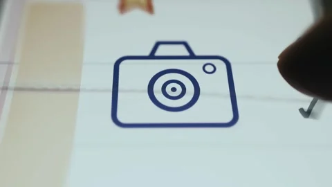 Camera Savings Category Icon - Modern UI Close Up Stock Footage 336388038