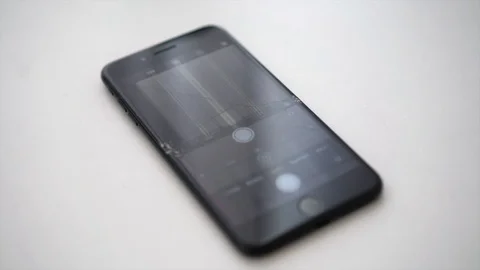 Camera screen broken artifacts with camera on Stock Footage 119226722