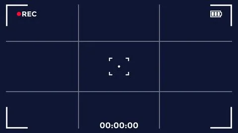 Camera screen frame, video recording, vector Illustrazione stock