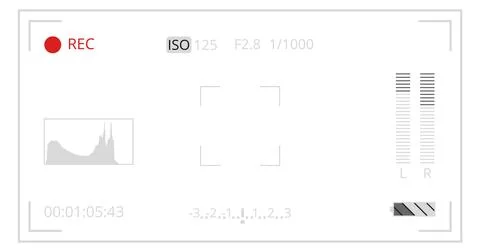 Camera screen interface elements. Video recording ui Stock Illustration