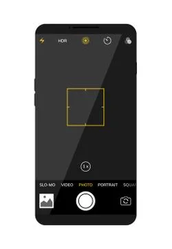 Camera screen phone mobile interface app. Smartphone photo viewfinder ui Stock Illustration