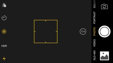 Camera screen phone mobile interface app. Smartphone photo viewfinder ui Stock Illustration