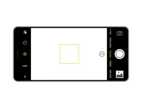 Camera screen phone mobile interface app. Smartphone photo viewfinder ui Stock Illustration