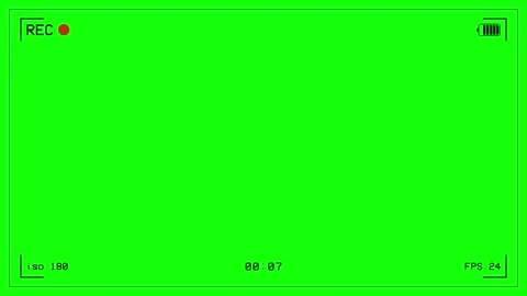 Camera screen recording 4k footage, Camera rec interface viewfinder with di.. Stock Footage 325502383