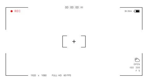 Camera Screen Video Frame Viewfinder Display Recording 1920x1080 FullHD 60FPS イラスト素材
