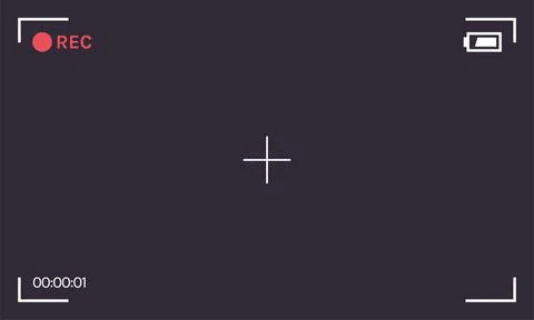 Camera screen viewfinder frame and rec or recording online video live stream. Illustration