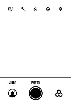 Camera screen with white frame, figures and battery symbol. Camcorder viewfin Stock Illustration