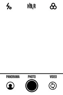 Camera screen with white frame, figures and battery symbol. Camcorder viewfin Stock Illustration