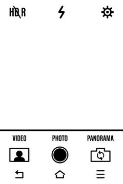 Camera screen with white frame, figures and battery symbol. Camcorder viewfin Stock Illustration