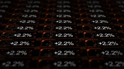 Camera Scrolls Across a Ethereum Trading Network - Orange Version 1 Stock Footage 309927080