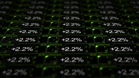 Camera Scrolls Across a Ethereum Trading Network Stock Footage 309927185