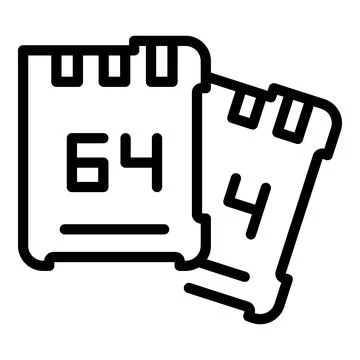 Camera sd card icon outline vector. Data memory Illustrazione stock
