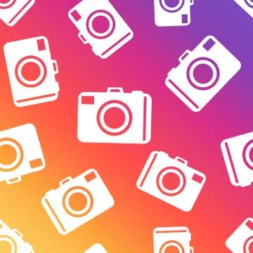 Camera seamless pattern background. Business flat vector illustration. Camera Stock Illustration