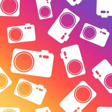 Camera seamless pattern background. Business flat vector illustration. Camera Illustrazione stock