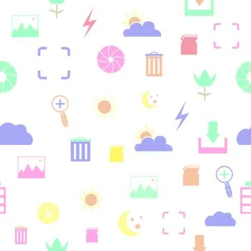 Camera seamless pattern background icon. Illustrazione stock
