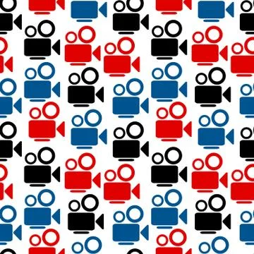 Camera seamless pattern Stock Illustration