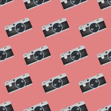 Camera seamless pattern Stockillustratie