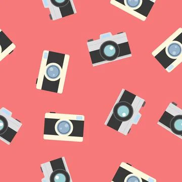 Camera Seamless Pattern. Stock Illustration