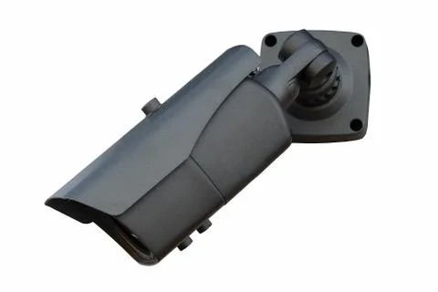 Camera security system. View profile. Isolation on a white background Stock Photos