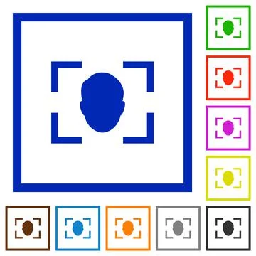 Camera selfie mode flat framed icons Illustrazione stock