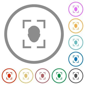 Camera selfie mode flat icons with outlines Illustrazione stock
