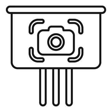 Camera sensor chip focusing icon showing image capture technology Illustrazione stock