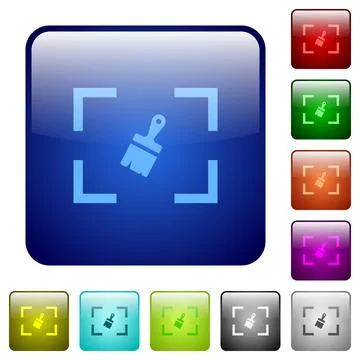 Camera sensor cleaning color square buttons Stock Illustration