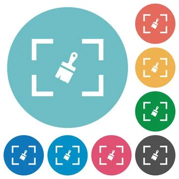 Camera sensor cleaning flat round icons Stock Illustration