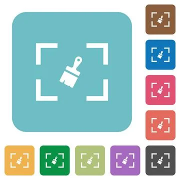 Camera sensor cleaning rounded square flat icons Stock Illustration