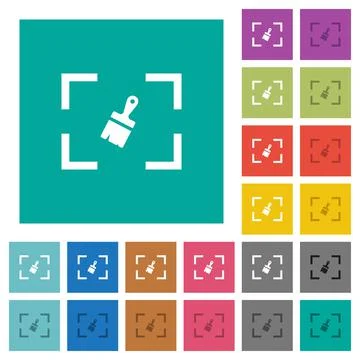 Camera sensor cleaning square flat multi colored icons Stock Illustration