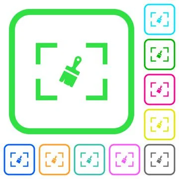 Camera sensor cleaning vivid colored flat icons Illustrazione stock