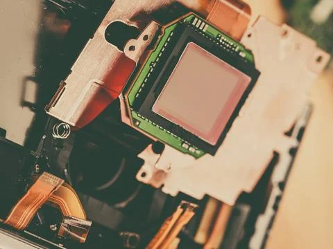 Camera sensor matrix close up Stock Photos