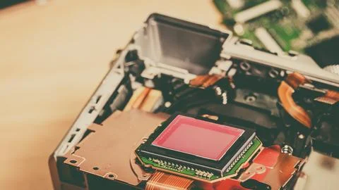 Camera sensor matrix close up Stock Photos
