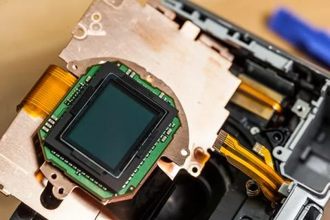 Camera sensor matrix close up Stock Photos