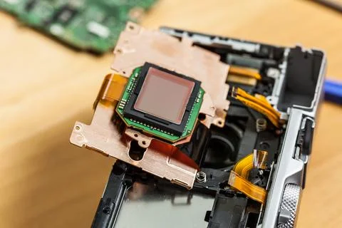 Camera sensor matrix close up Stock Photos