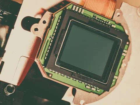 Camera sensor matrix close up Stock Photos