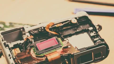 Camera sensor matrix close up Stock Photos