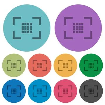 Camera sensor settings color darker flat icons Stock Illustration