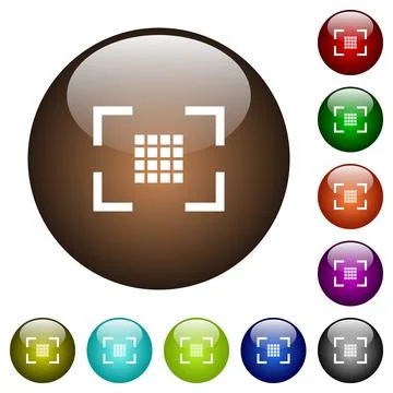 Camera sensor settings color glass buttons Stock Illustration