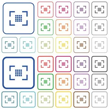 Camera sensor settings outlined flat color icons Illustrazione stock