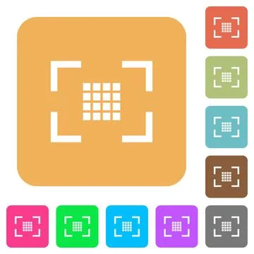 Camera sensor settings rounded square flat icons Stock Illustration