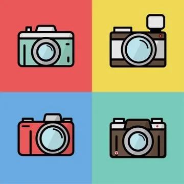 Camera set icon vector illustration Stock Illustration